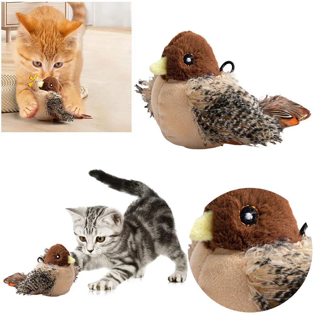 Interactive Plush Flapping Bird Cat Toy for Endless Fun