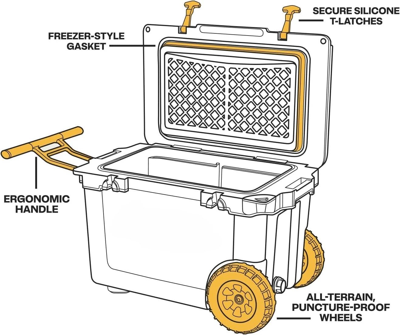 52 Quart Ultra Light Wheeled Cooler for Outdoor Adventures