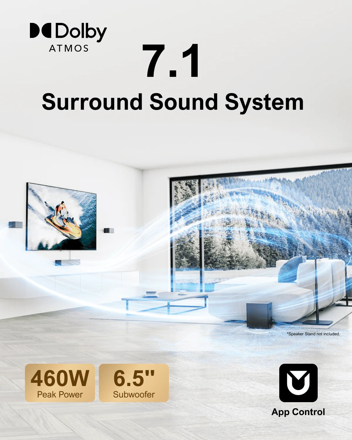 ULTIMEA 460W 7.1ch Soundbar for Immersive Dolby Atmos Audio