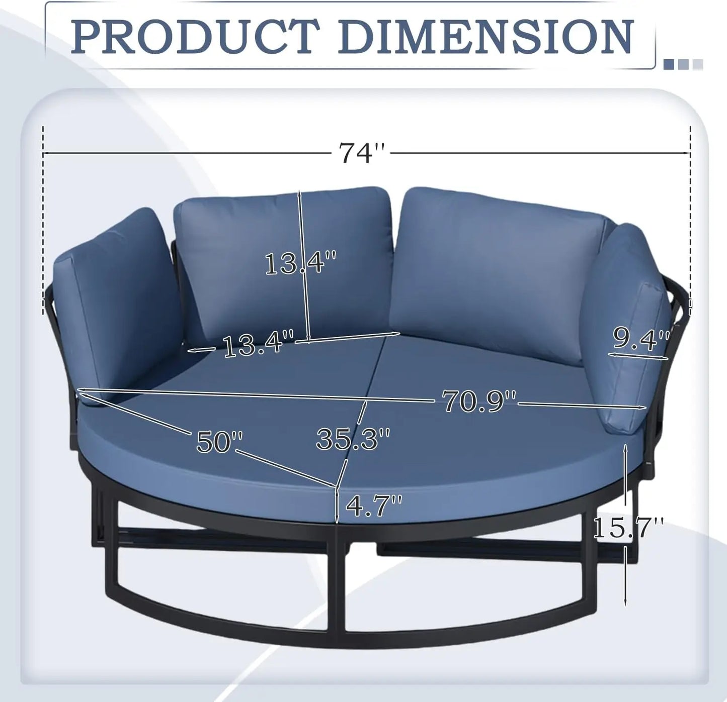 Patio Furniture Set Outdoor Daybed With Cushioned Seats