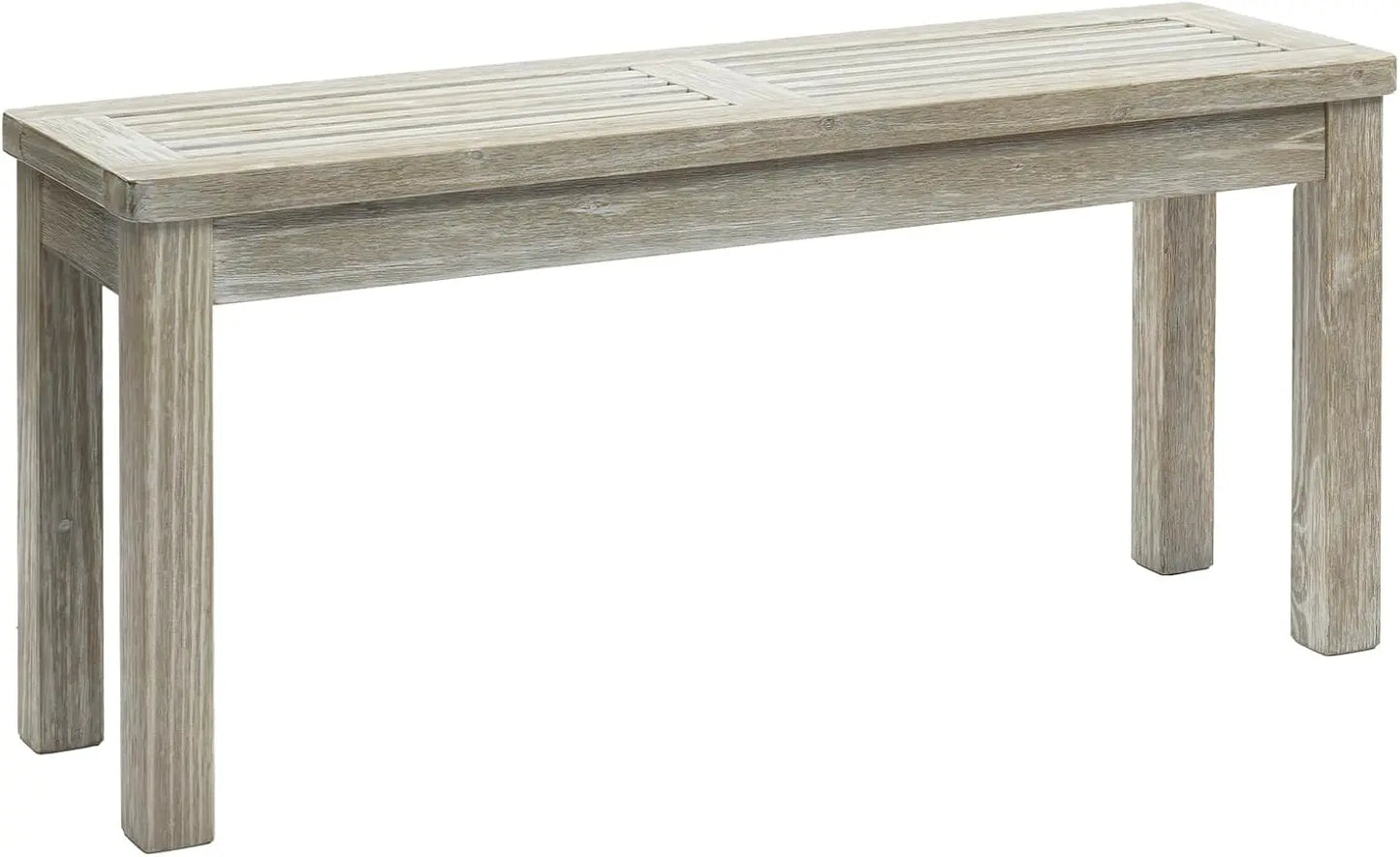 Outdoor Wooden Bench 40 Inch Backless Garden Seat For Patio