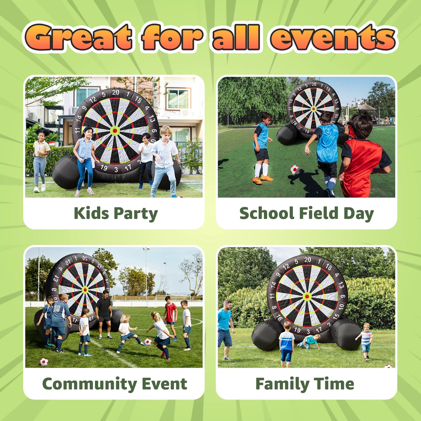 Giant Outdoor Inflatable Soccer Darts Board With Blower