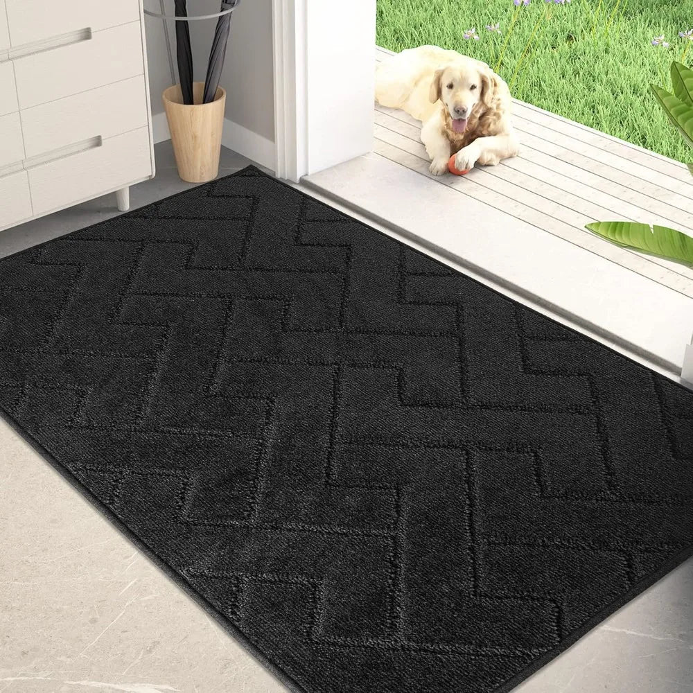 Non-Slip Dirt Trapper Door Mat for Muddy Shoes and Paws