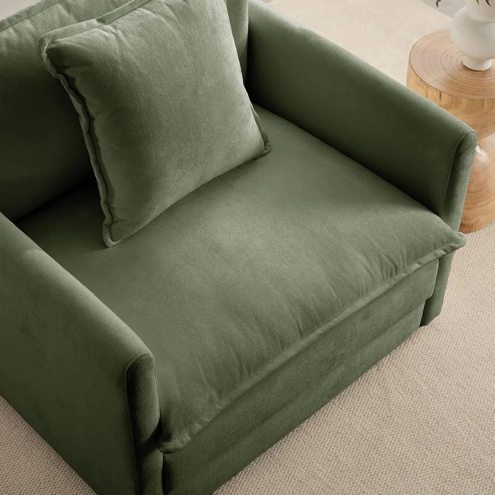 Chenille Oversized Accent Chair With Plush Cloud Comfort