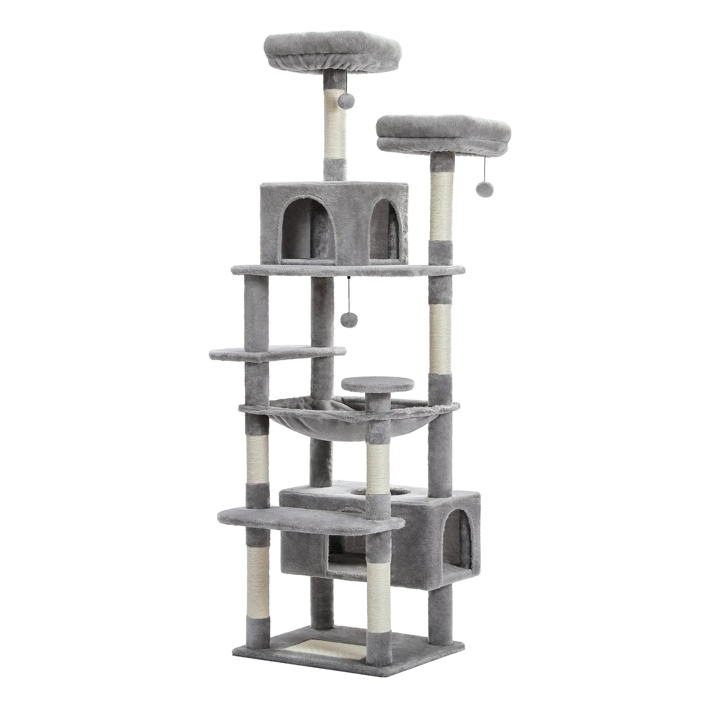 Large Cat Tree with Plush Condo and Scratching Posts