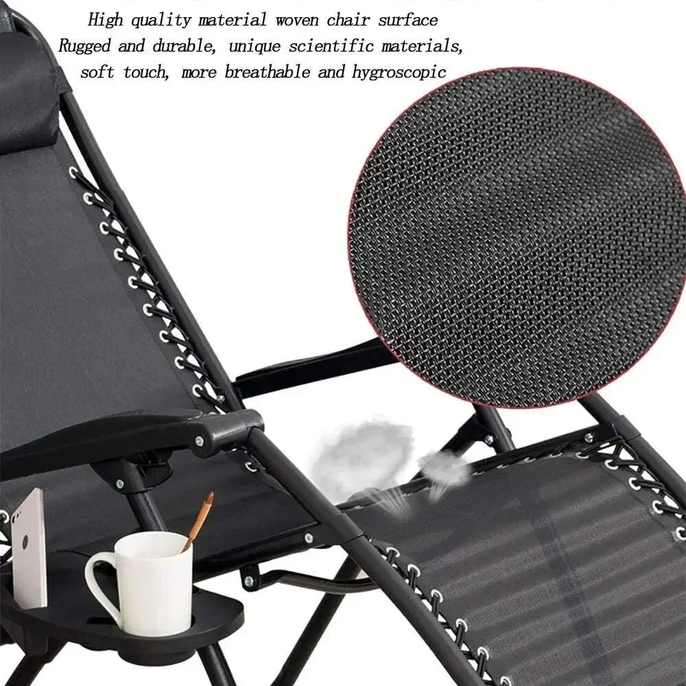 Zero Gravity Folding Chair With Armrests And Cup Holder
