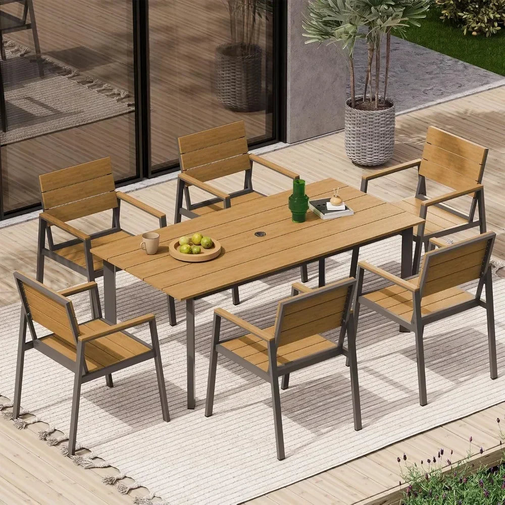 Durable 7-Piece Outdoor Patio Dining Table Set
