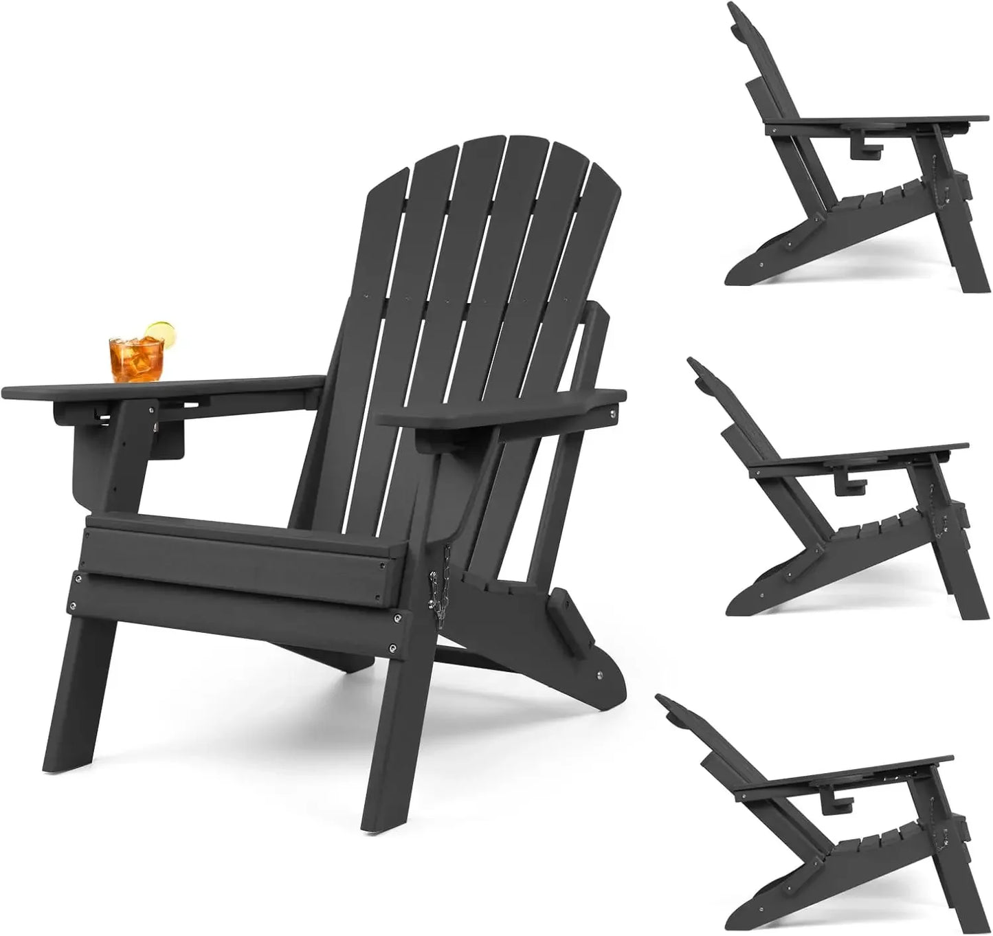 Folding Adirondack Chairs With Adjustable Backrest Deluxe