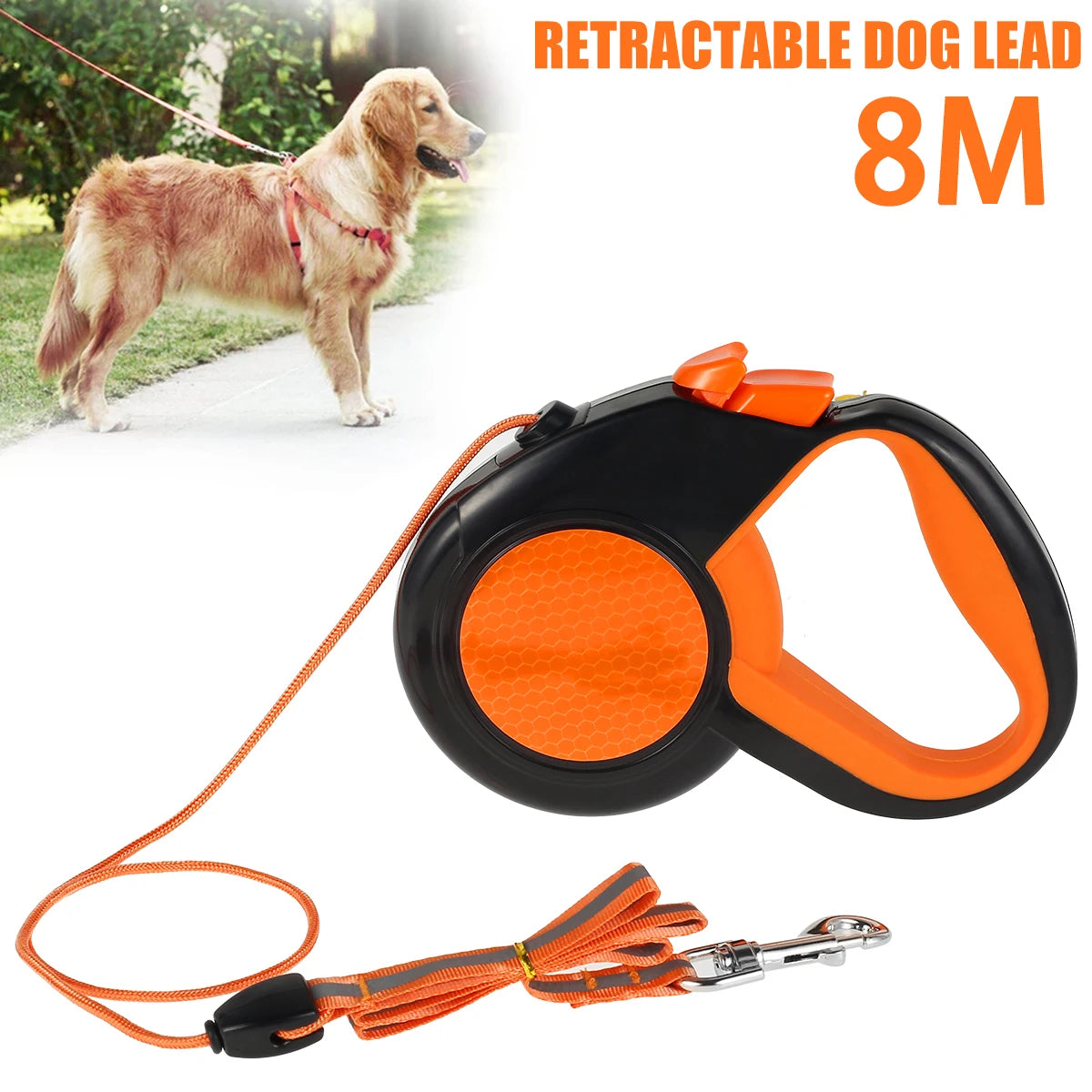 Retractable Dog Leash Heavy Duty With Reflective Tape