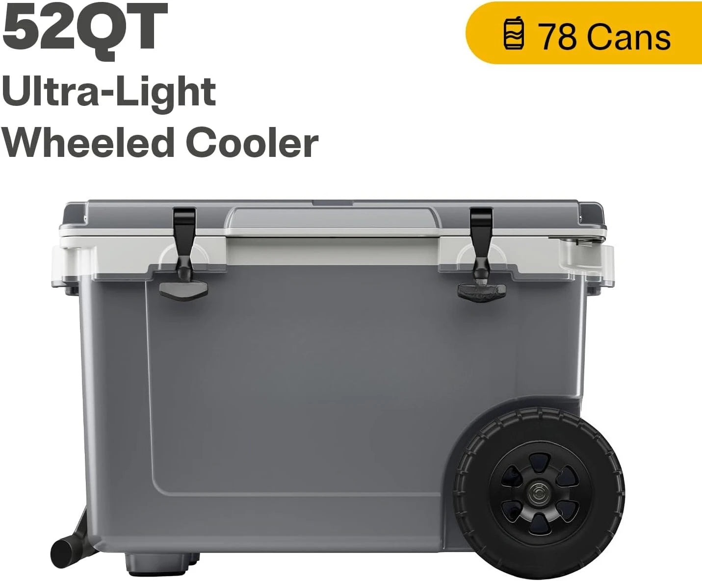 52 Quart Ultra Light Wheeled Cooler for Outdoor Adventures