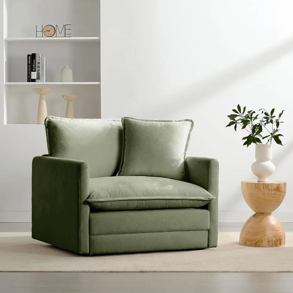 Chenille Oversized Accent Chair With Plush Cloud Comfort