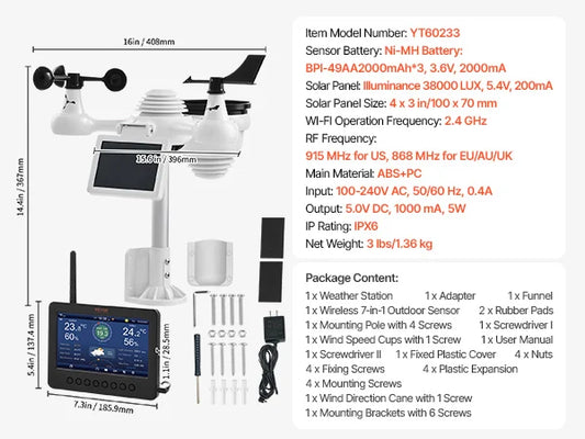 SucceBuy 7-in-1 Solar Powered Weather Station With WiFi