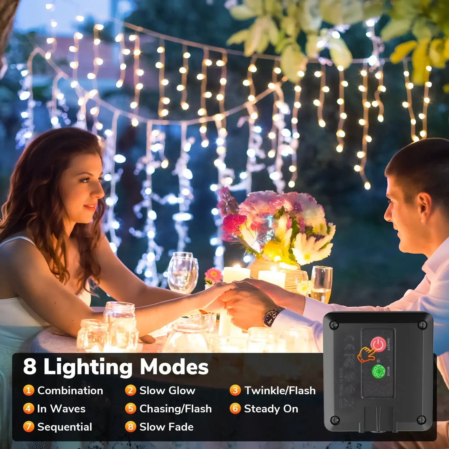 Waterproof Solar String Lights 66FT with 200 LEDs