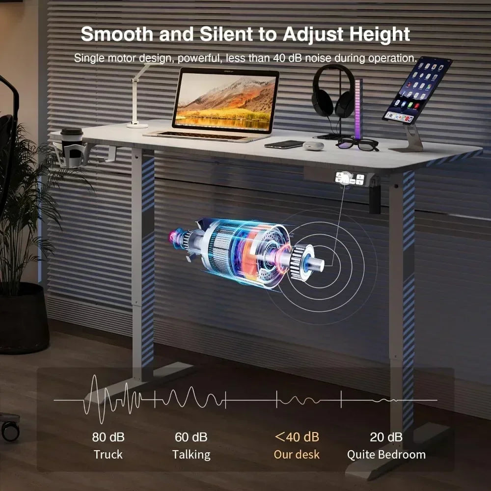 Height Adjustable Electric Standing Desk for Home Office White
