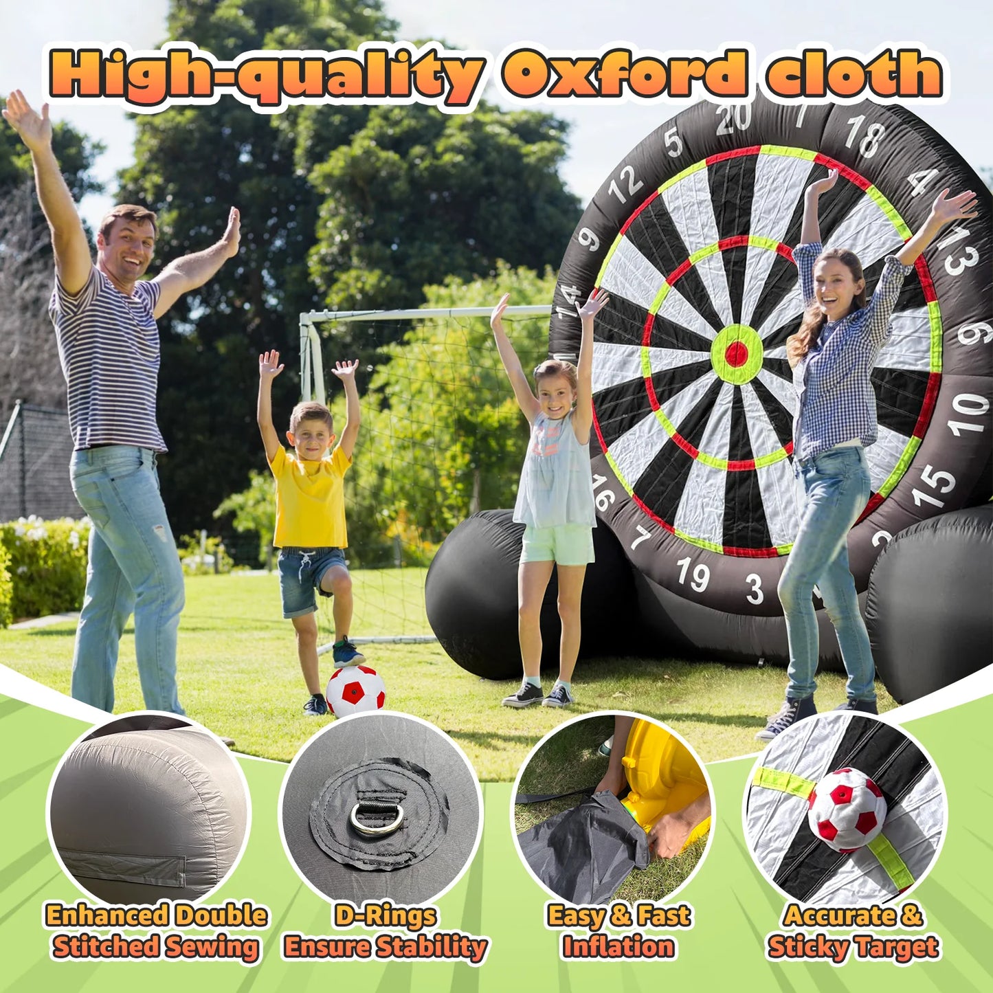Giant Outdoor Inflatable Soccer Darts Board With Blower