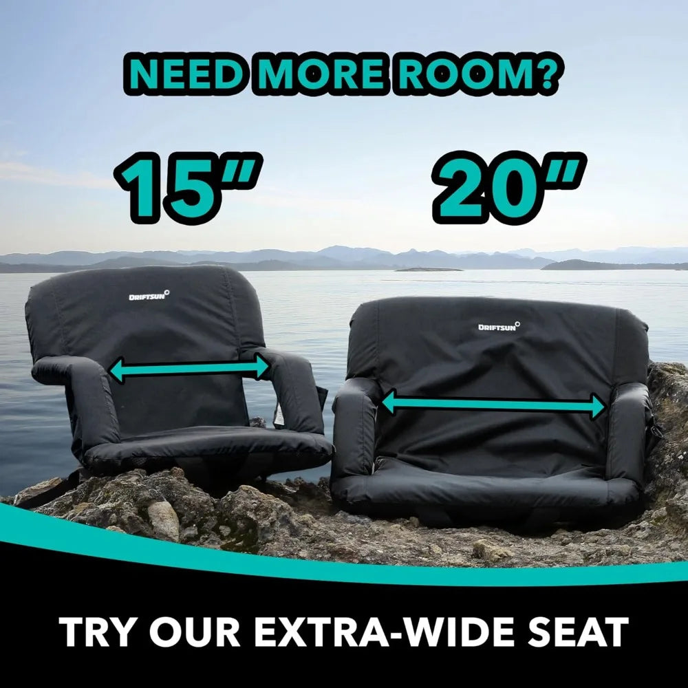 2 Pack Stadium Seats With Back Support Foldable Chairs