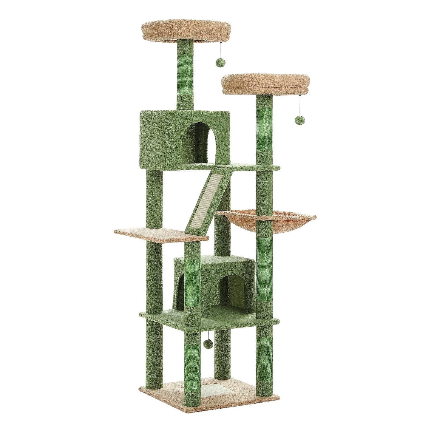 Large Cat Tree with Plush Condo and Scratching Posts