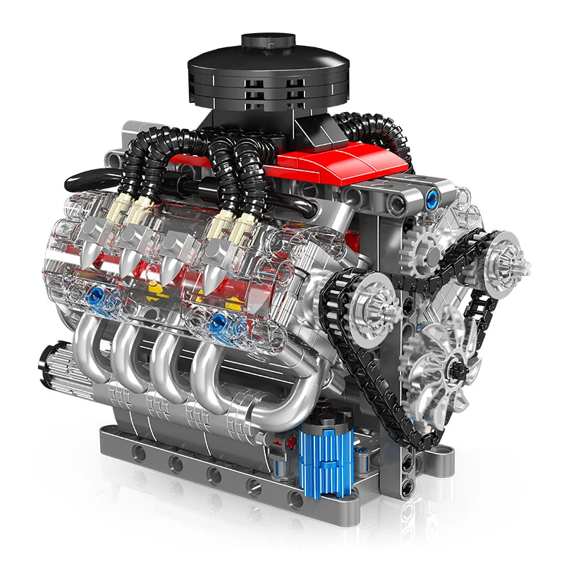 Realistic V8 Engine LSX454 Building Blocks Set 487 Pieces