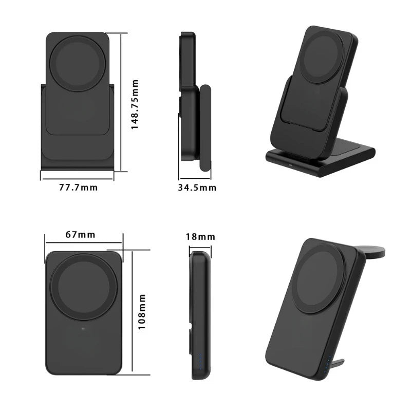Magnetic Power Bank 10000mAh Three In One Wireless Charger