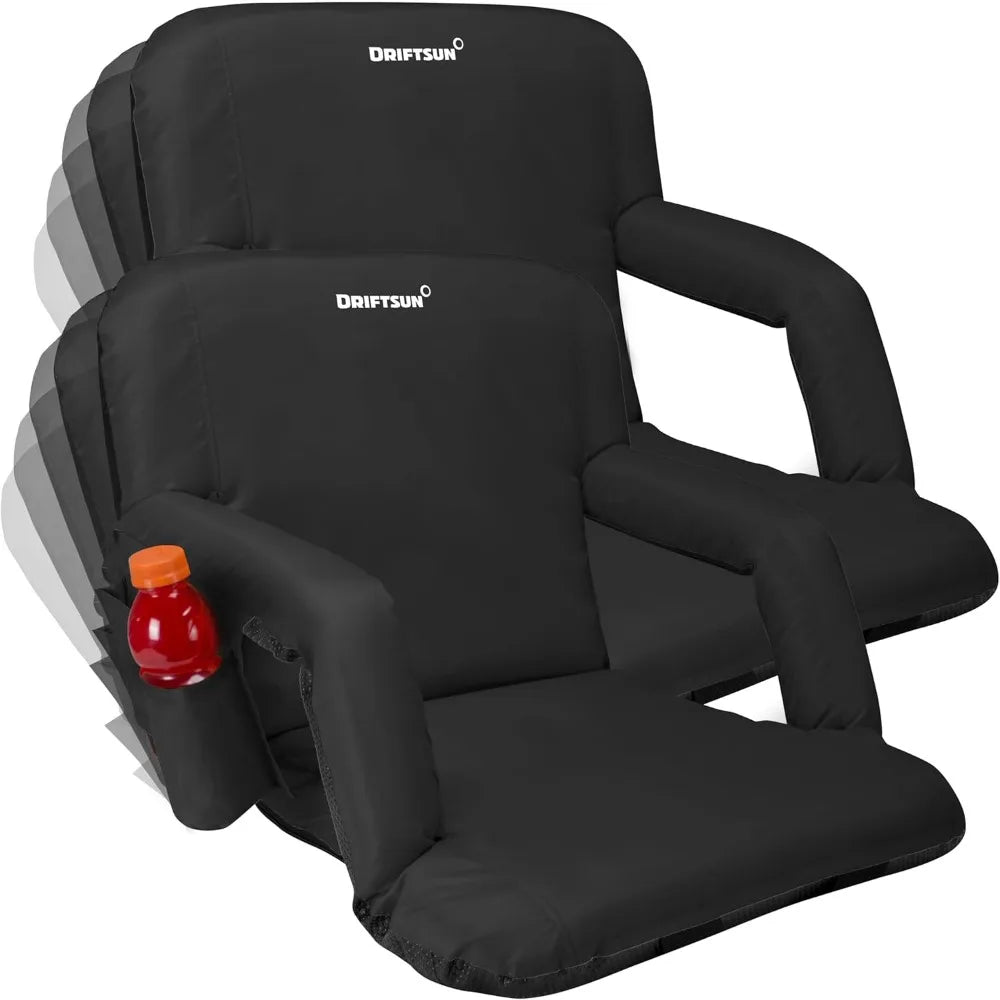 2 Pack Stadium Seats With Back Support Foldable Chairs