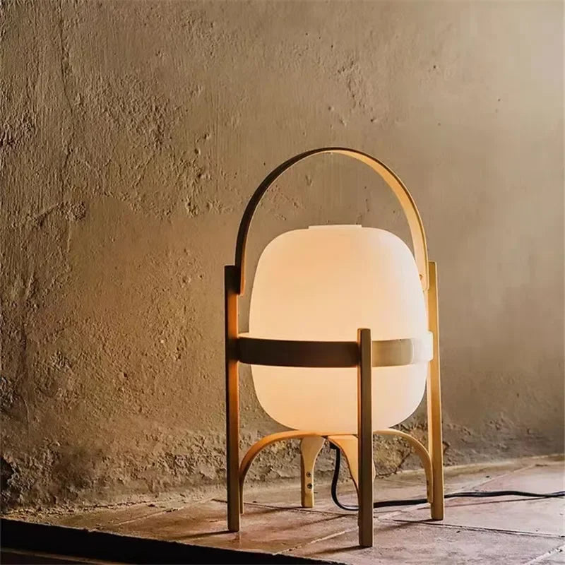 Modern LED Floor Lamp Wood Base for Living Room Ambience