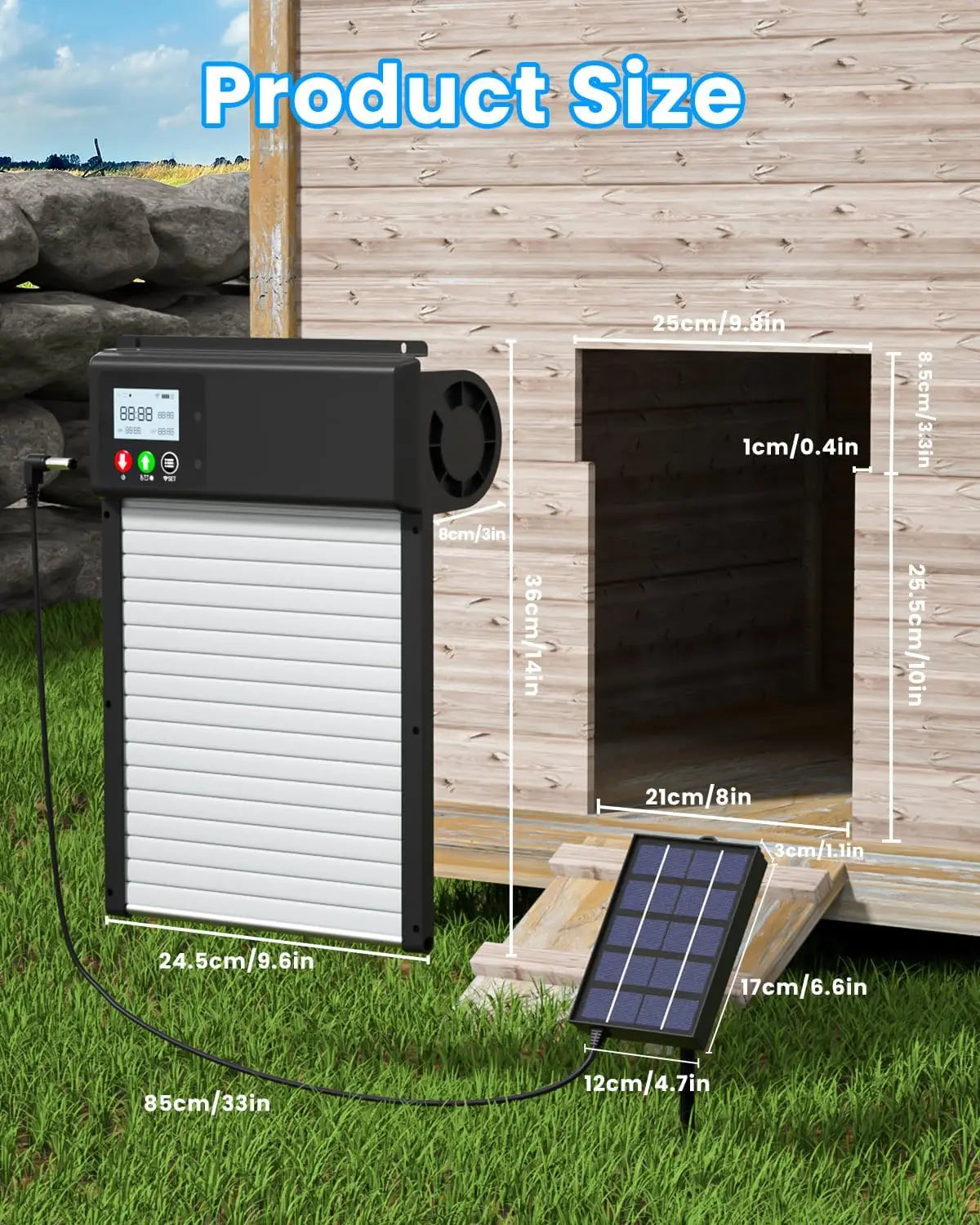 Solar Powered WiFi Chicken Coop Door Opener Light Sensor