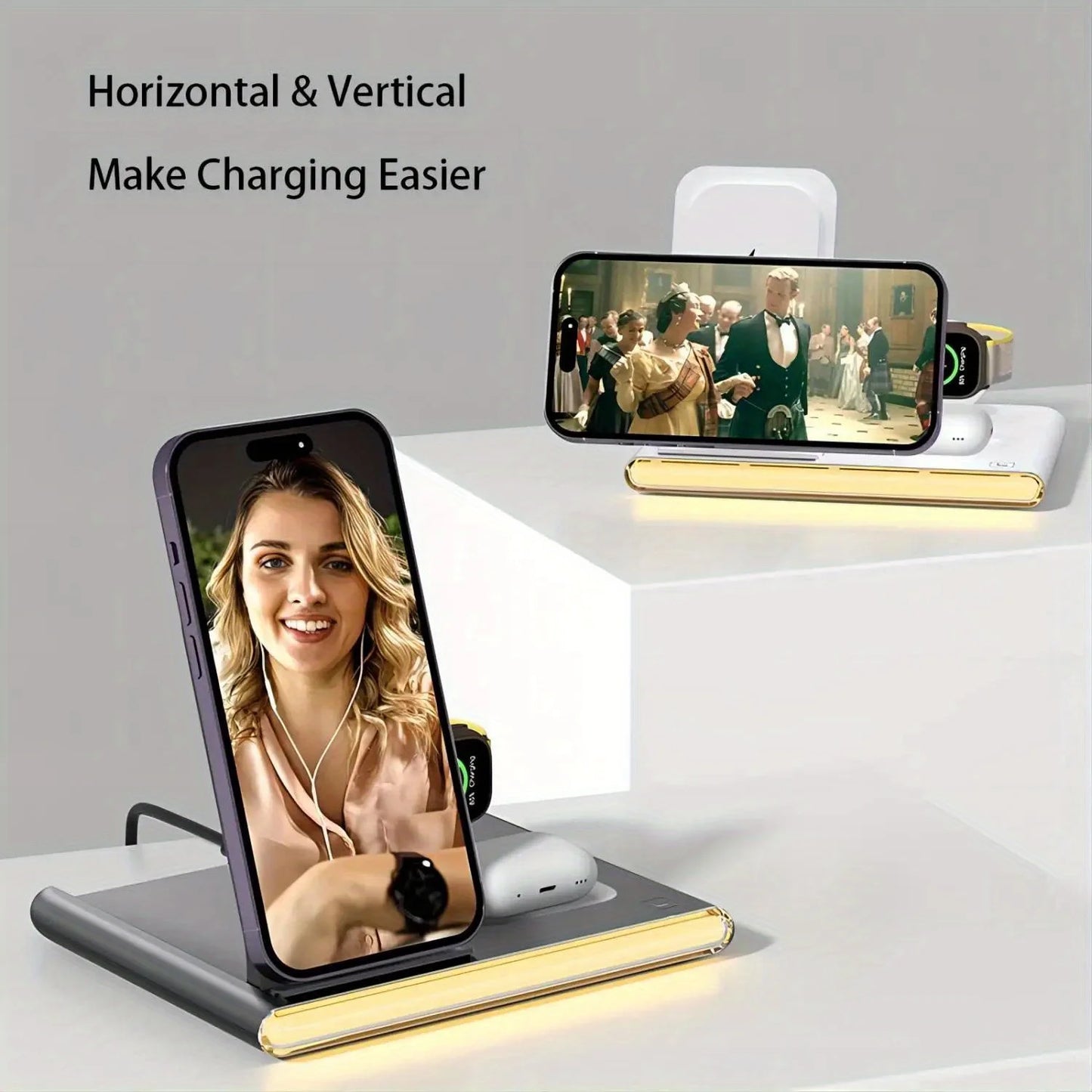 Fast Wireless Charger Station 30W PD for Phones and Watches