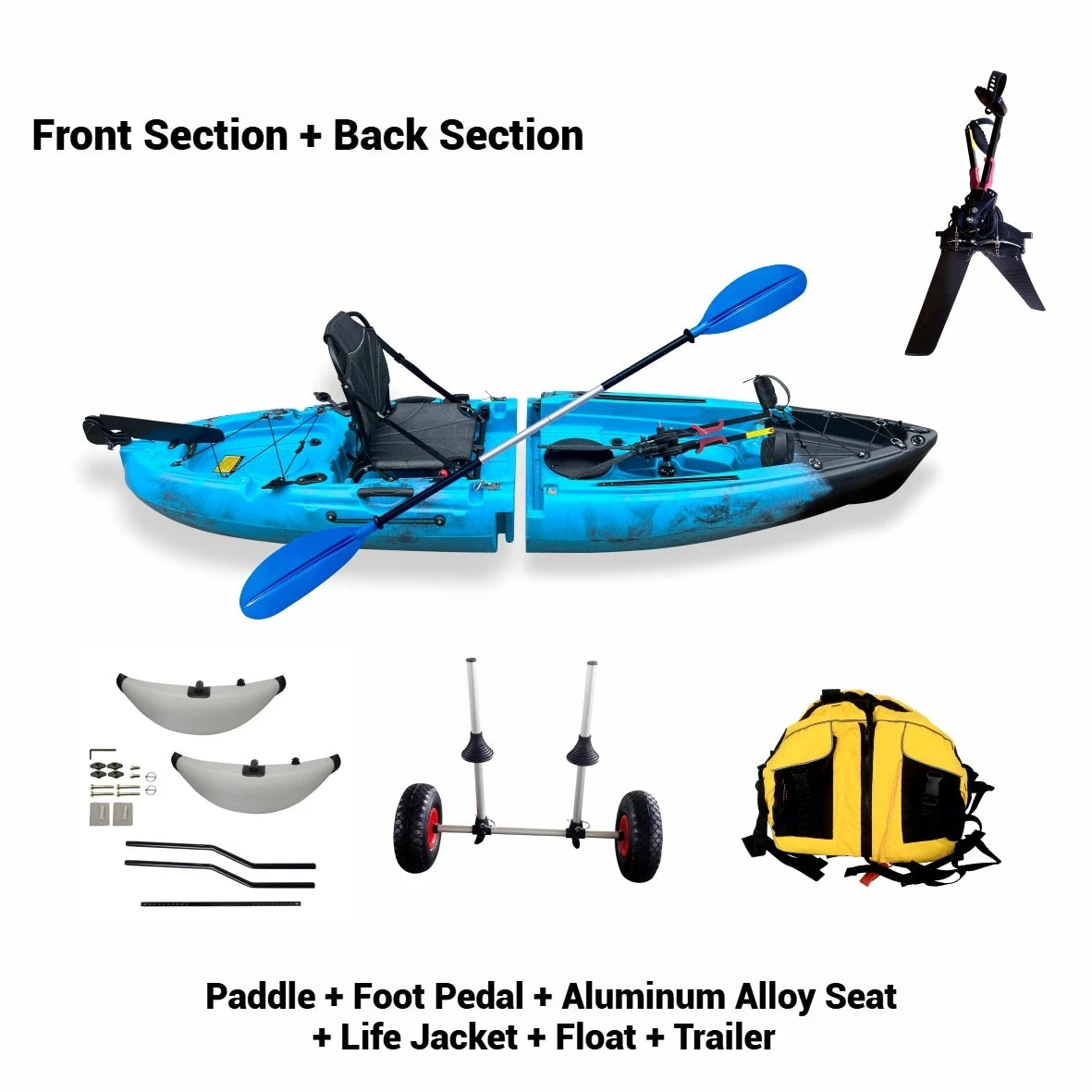 Portable LLDPE Kayak Canoe With Split Shell For Solo Tandem