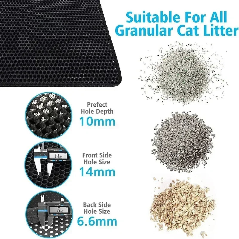 Waterproof Cat Litter Mat With Double Layer Nonslip