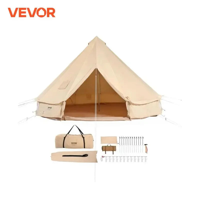 VEVOR Canvas Bell Tent All Season Camping Holds Eight People