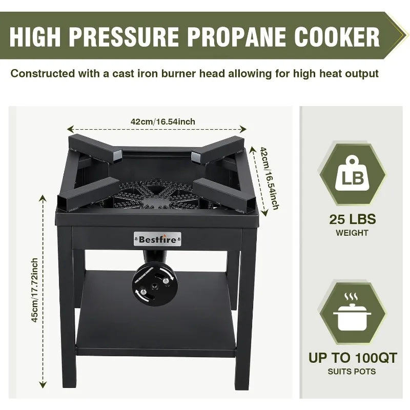 Bestfire 260000 BTU Outdoor Propane Gas Stove for Ultimate Cooking Performance