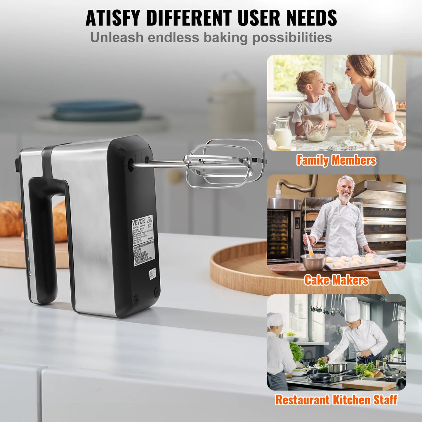 Cordless Electric Hand Mixer For Baking Whips Smoothly