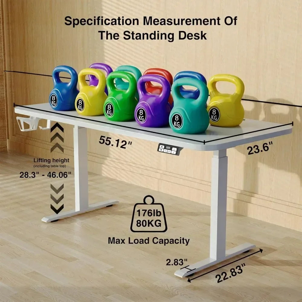 Height Adjustable Electric Standing Desk for Home Office White