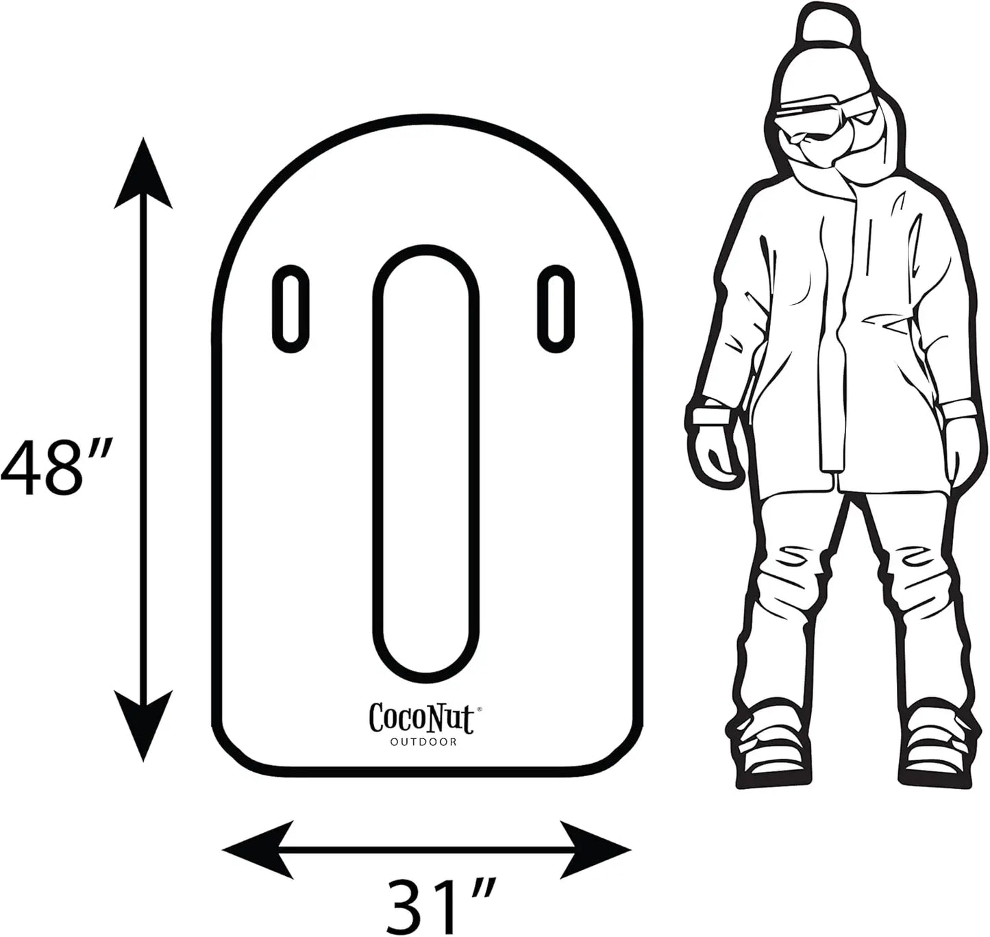 Inflatable Toboggan Sled Heavy Duty With Sturdy Handles