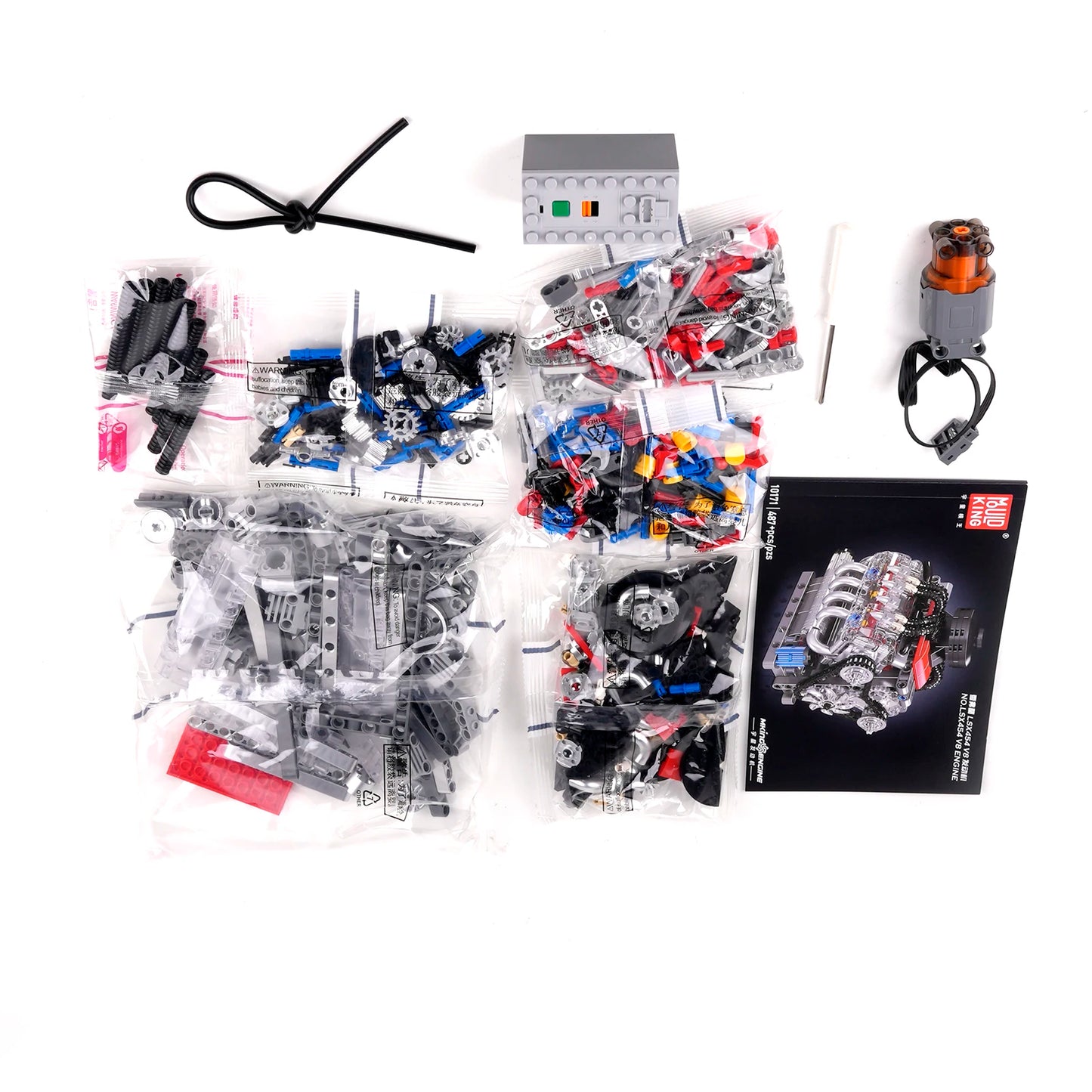 Realistic V8 Engine LSX454 Building Blocks Set 487 Pieces