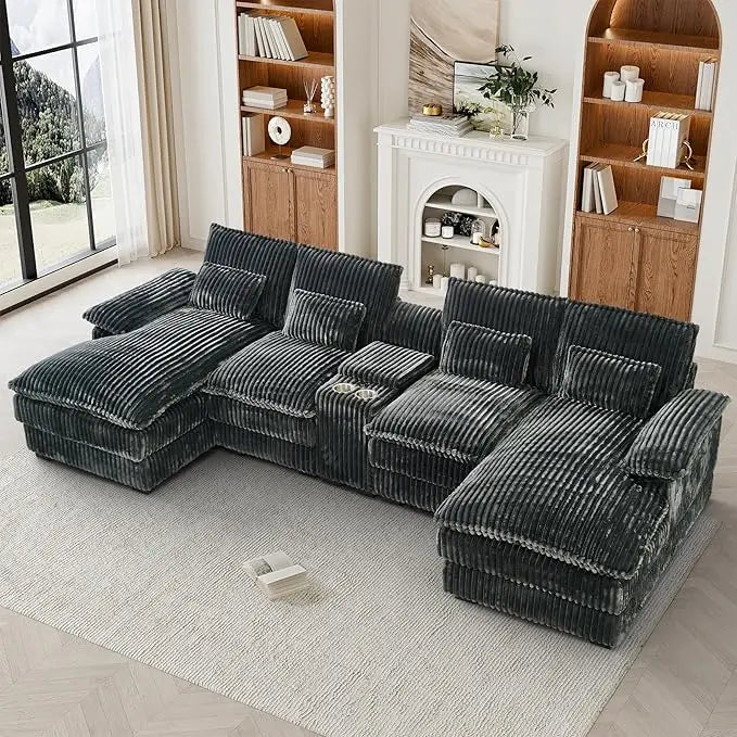 Cloud Couch Modular Gray Sectional With Chenille Comfort