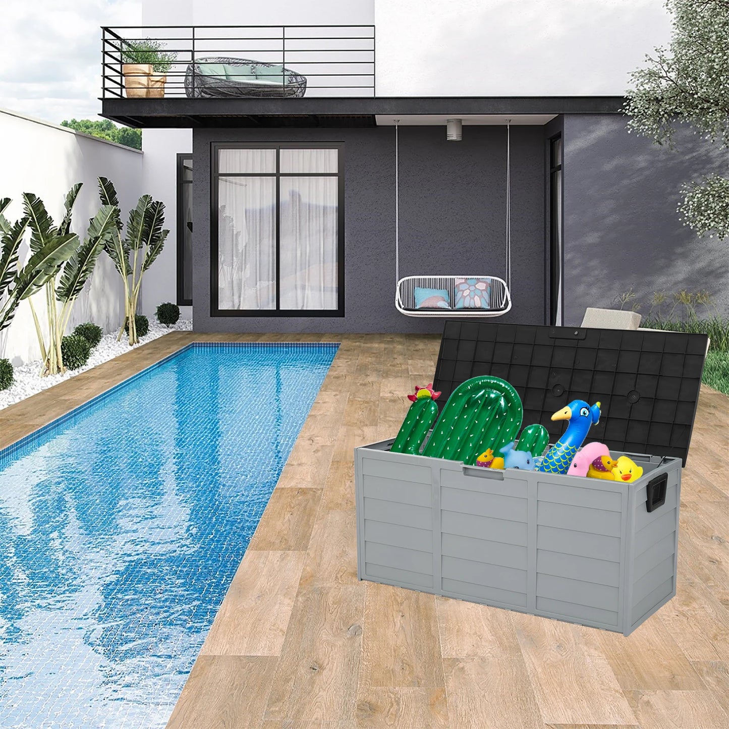 75 Gallon Outdoor Storage Deck Box for Clutter-Free Living