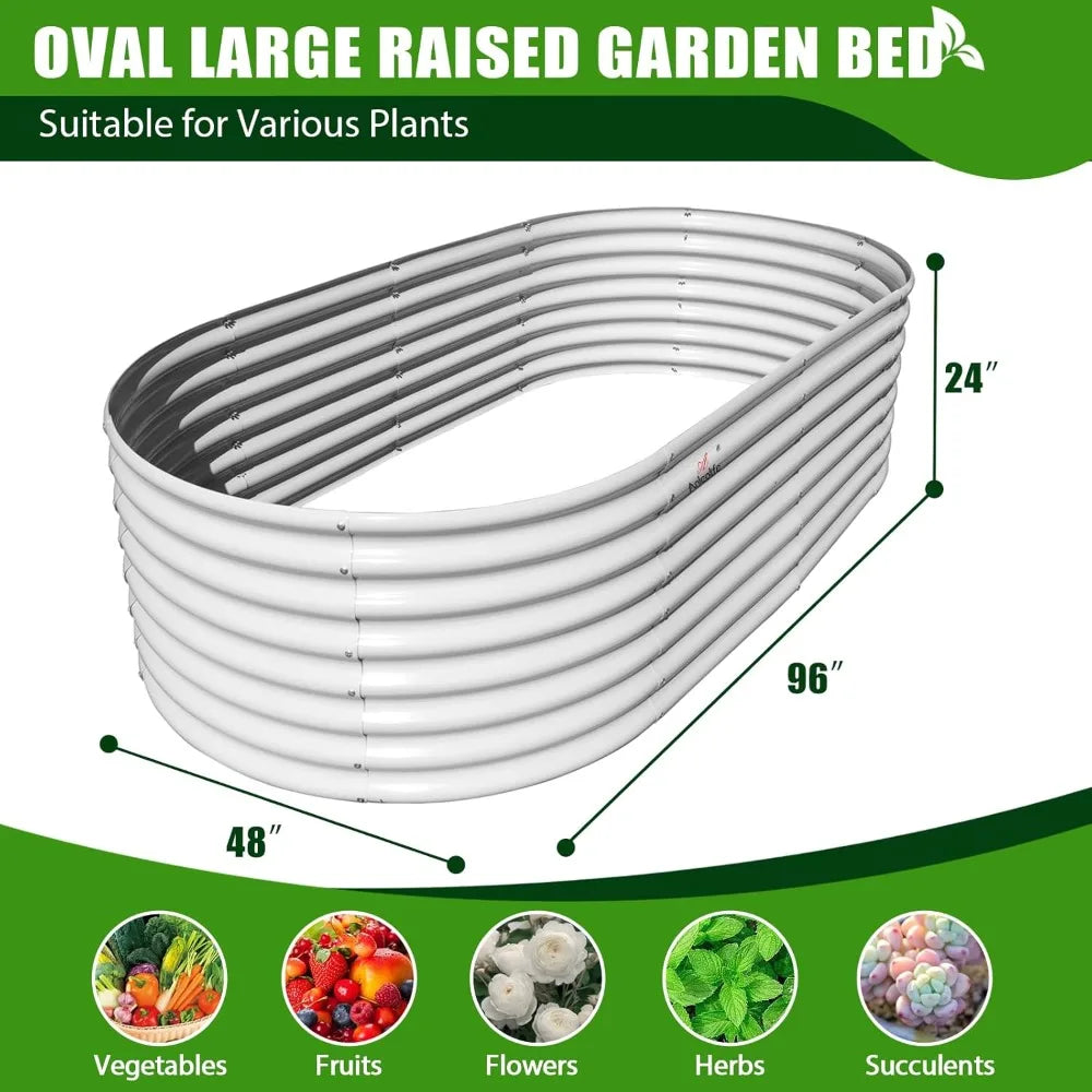Antique White Raised Garden Bed Kit for Stylish Planting