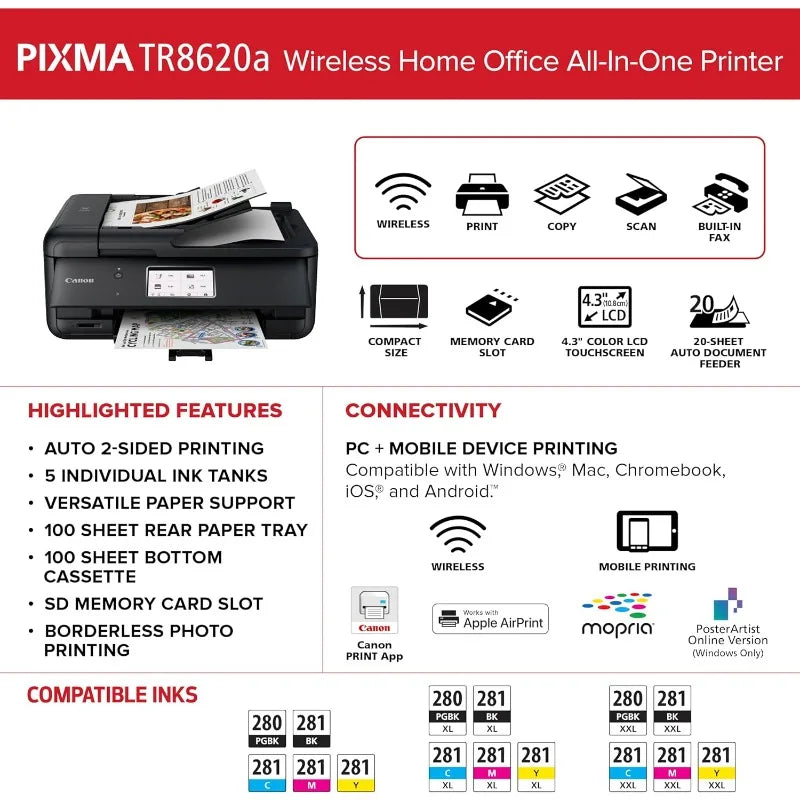 PIXMA TR8620a All-in-One Printer for Home Office Tasks