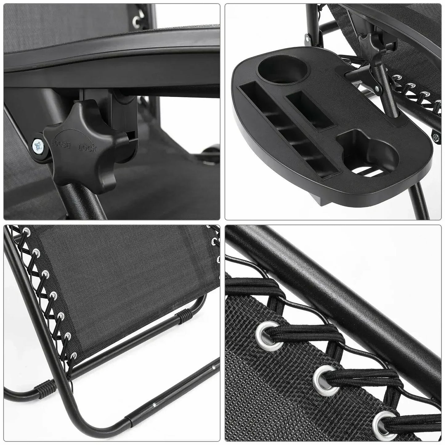 Zero Gravity Folding Chair With Armrests And Cup Holder
