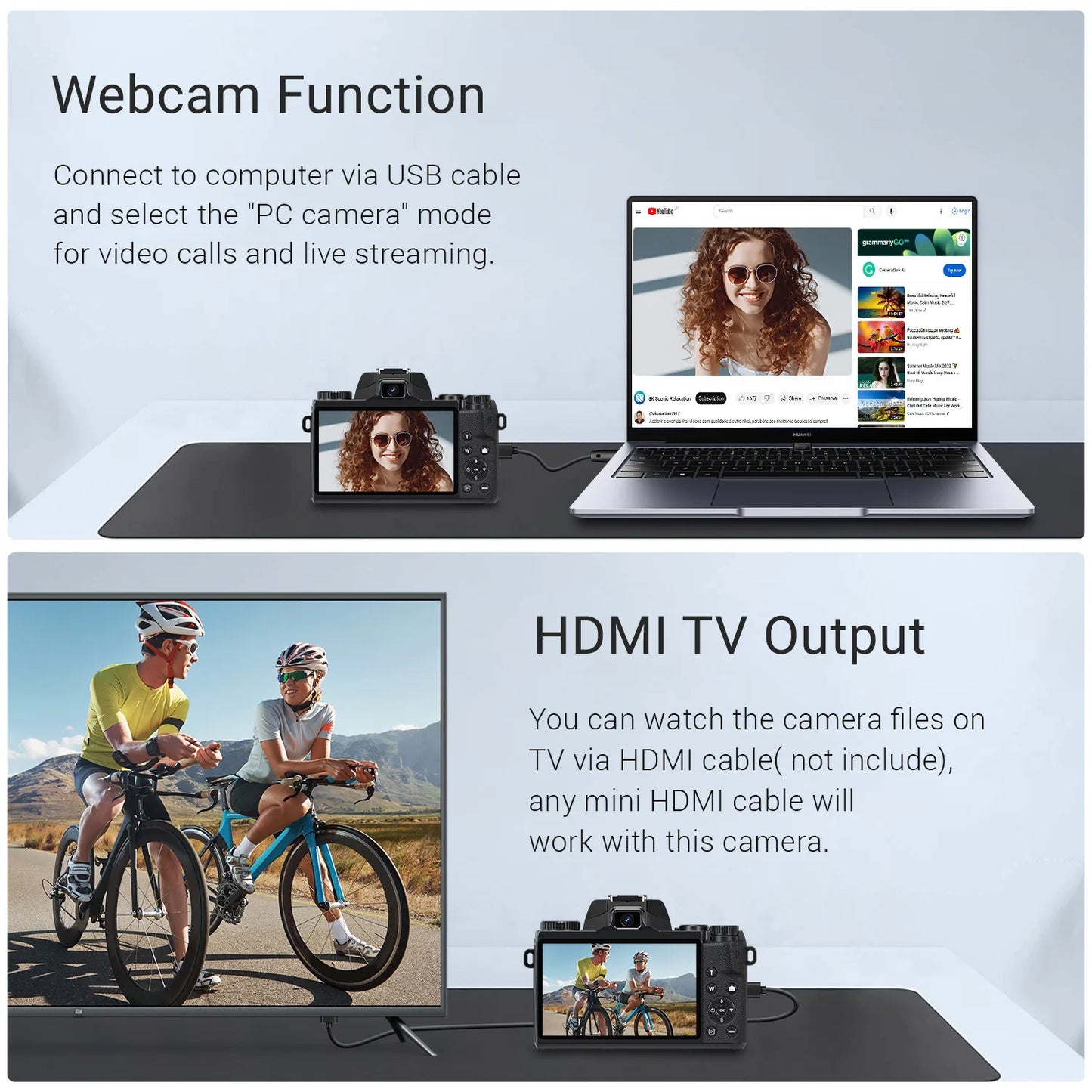 4K Vlogging Camera With WiFi And 4 Inch Touch Screen
