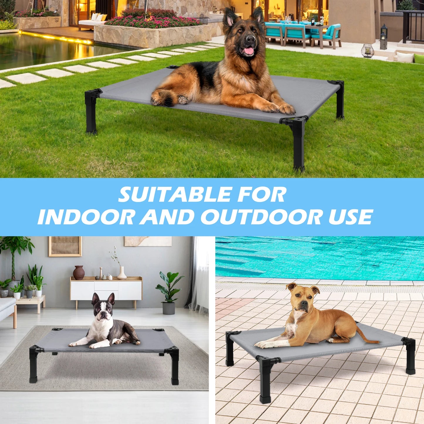 Elevated Dog Bed Cooling Portable Breathable Mesh Cot