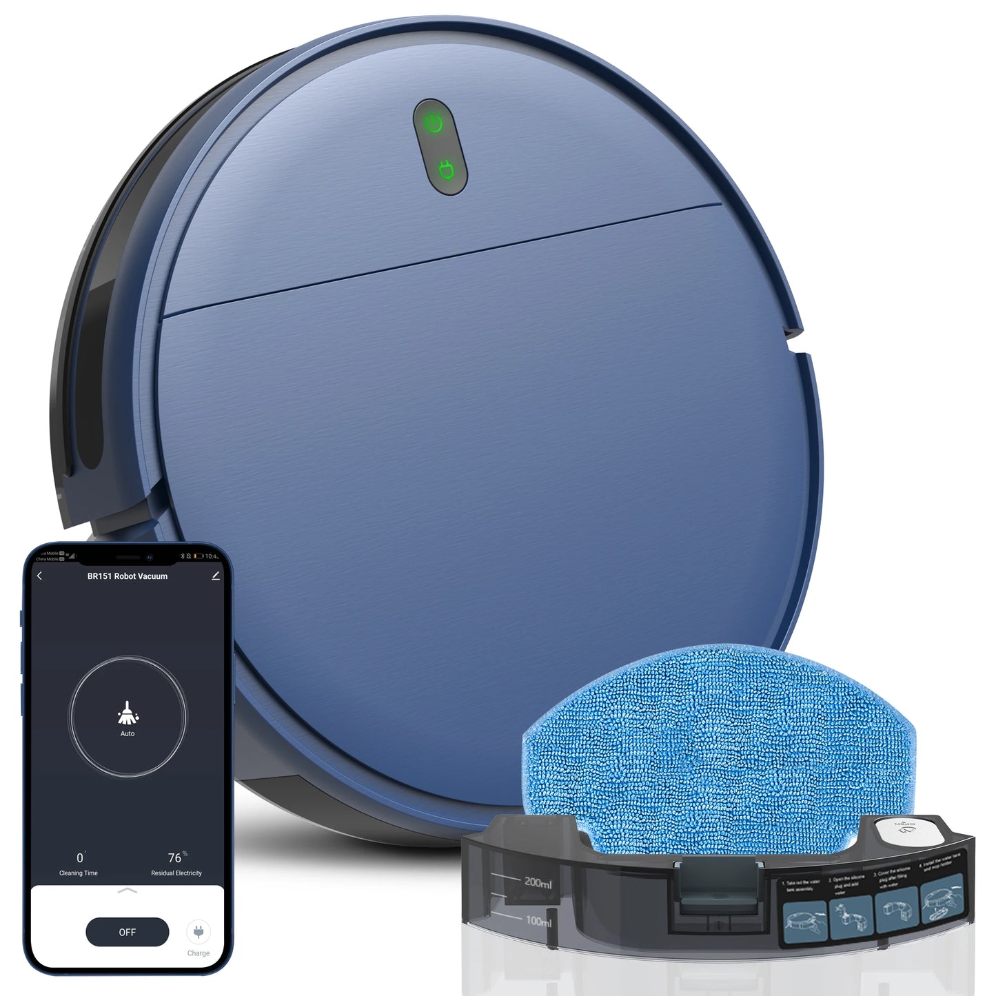 Rayfurn Robot Vacuum Cleaner App Control And Wet Mopping