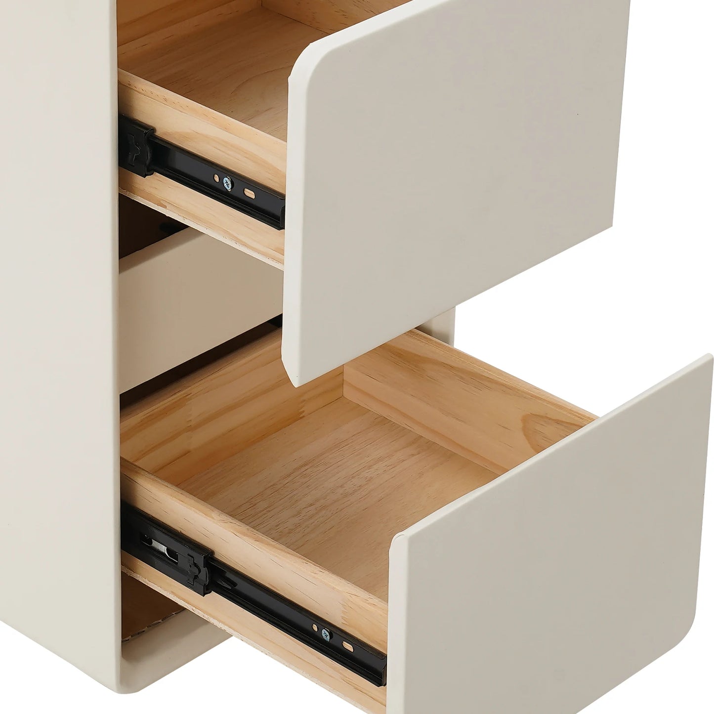 Narrow Nightstand With Two Drawers Modern Bedside Table