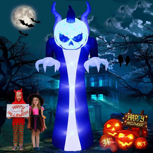 Tall Ten Foot Halloween Inflatable Ghost With LED Decoration