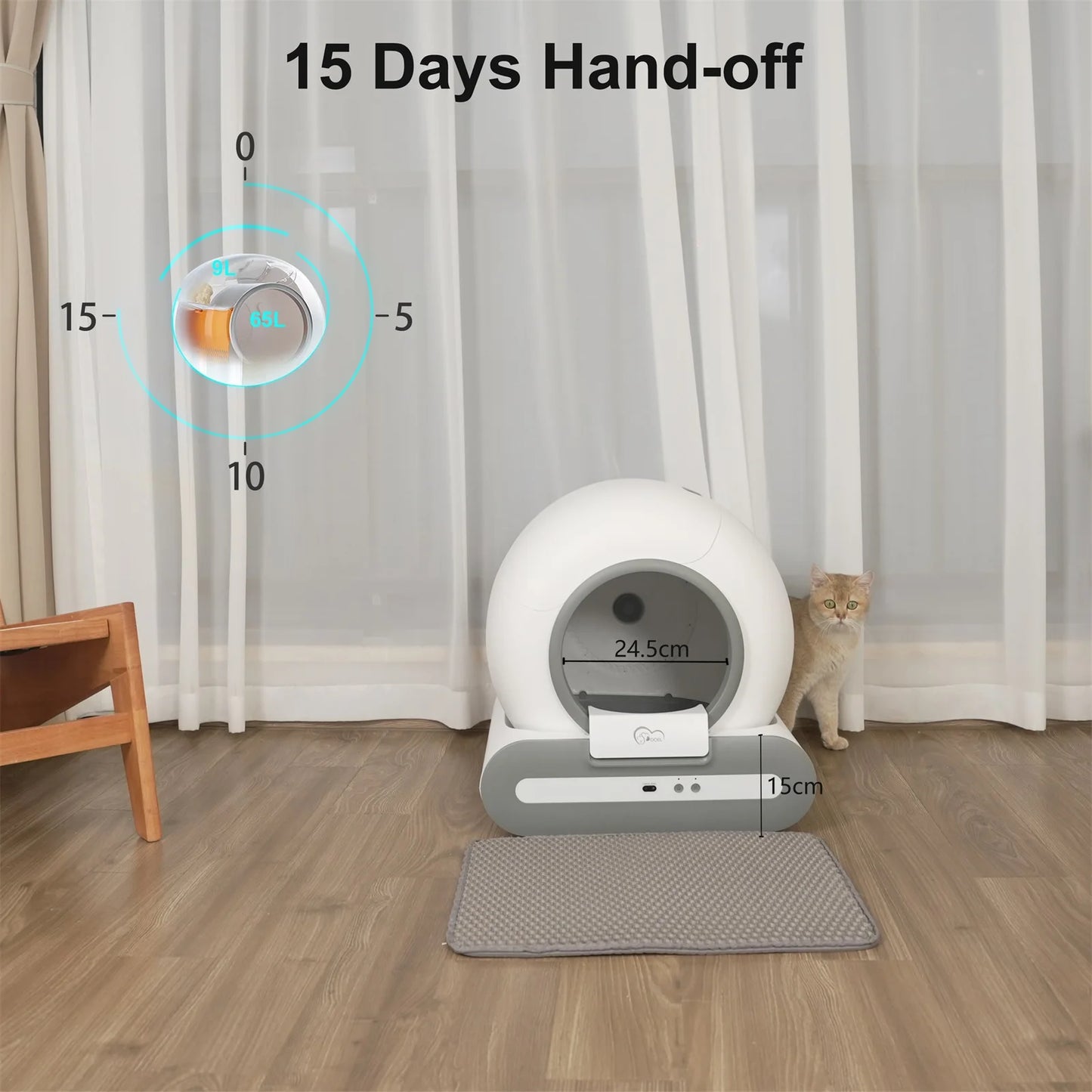 DOEL Self-Cleaning Cat Litter Box with App Control
