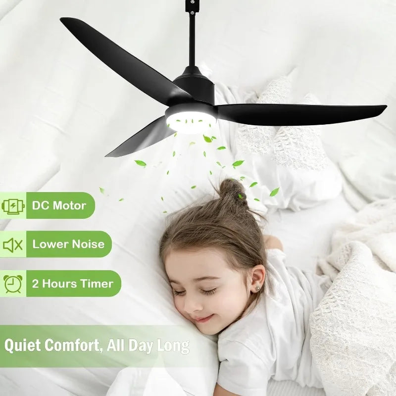 Waterproof Outdoor Ceiling Fan with Light and Remote