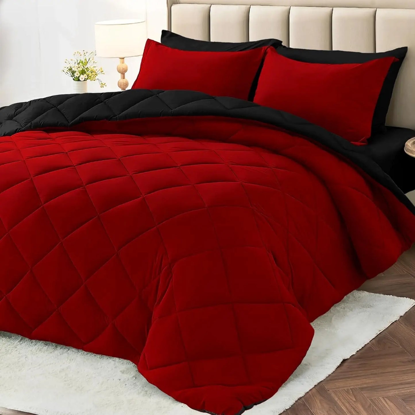 Reversible Comforter Set Queen Or King Ultrasoft Allseason