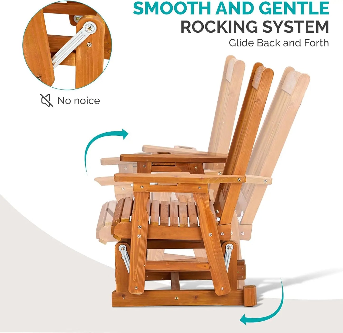 Heavy Duty Outdoor Glider Chair with Smooth Rocking Mechanism