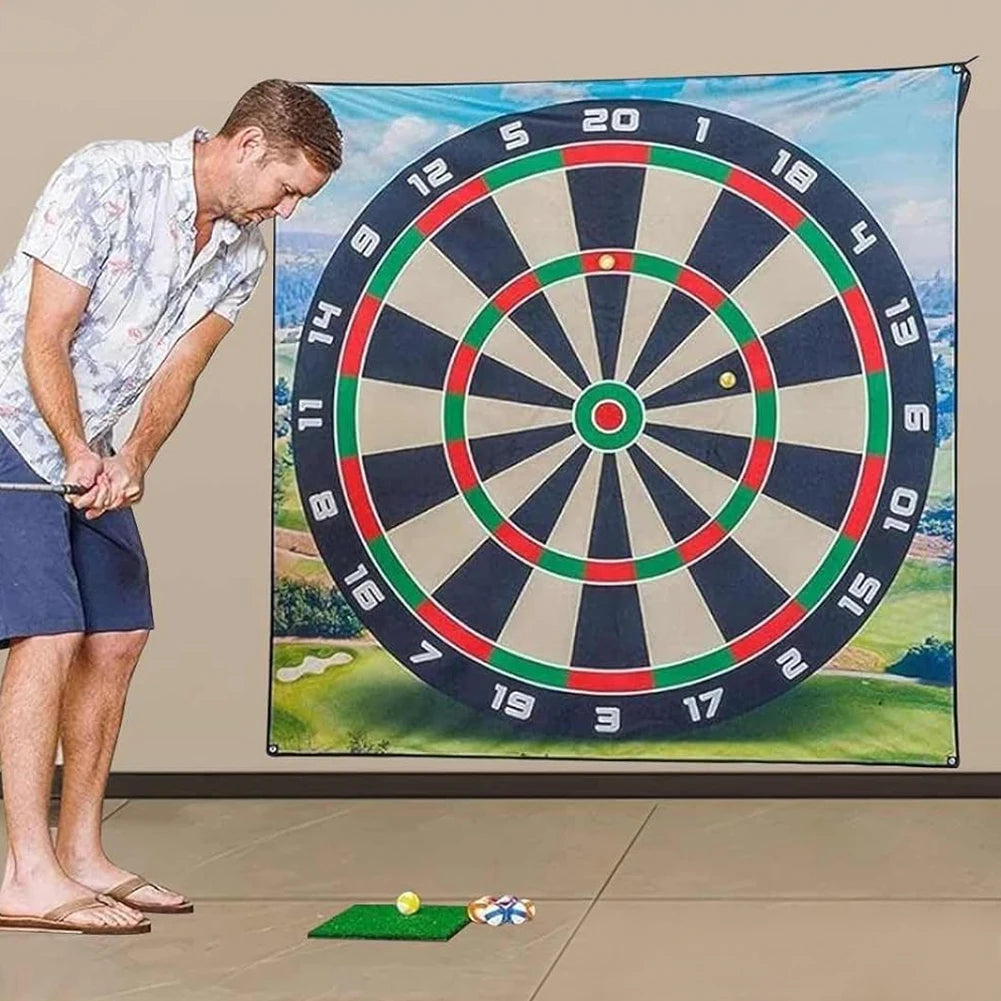 Golf Chipping Game Mat With 12 Balls For Home Practice